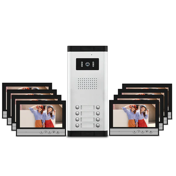 Anjielo Tuya 4 Wire Video Intercom System Wifi 9 Inch Monitor with Infrared Night Vision Support 2/3/4/5/6/8/10/12 Household