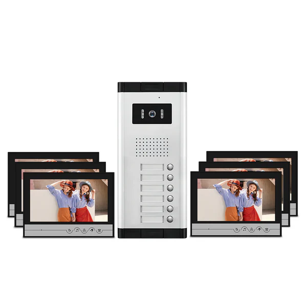 Anjielo Tuya 4 Wire Video Intercom System Wifi 9 Inch Monitor with Infrared Night Vision Support 2/3/4/5/6/8/10/12 Household