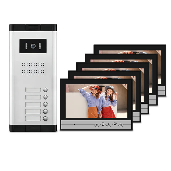 Anjielo Tuya 4 Wire Video Intercom System Wifi 9 Inch Monitor with Infrared Night Vision Support 2/3/4/5/6/8/10/12 Household