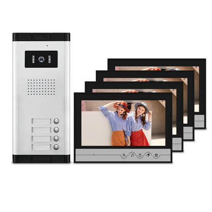 Anjielo Tuya 4 Wire Video Intercom System Wifi 9 Inch Monitor with Infrared Night Vision Support 2/3/4/5/6/8/10/12 Household