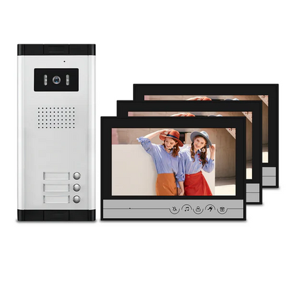 Anjielo Tuya 4 Wire Video Intercom System Wifi 9 Inch Monitor with Infrared Night Vision Support 2/3/4/5/6/8/10/12 Household