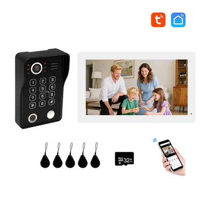1080P Tuya Smart WiF Video Door phone Doorbell Camera with RFID Card unlcok Fingerprint and Passcode unlock for the Apartment Intercom System for Home Villa