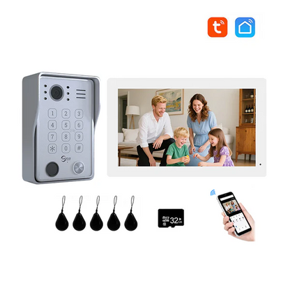 1080P Tuya Smart WiF Video Door phone Doorbell Camera with RFID Card unlcok Fingerprint and Passcode unlock for the Apartment Intercom System for Home Villa