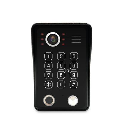 Anjielo 7/10 Inch 4-Wire Video Intercom System Photo Frame Video Doorbell, 5-in-1 Unlocking (Fingerprint/IC Card/Password/App/Key) with Motion Detection, Tuya APP Remote Control, IR Night Vision, for Apartment Villa Home
