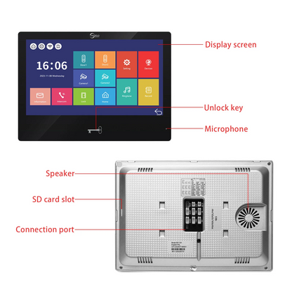 Anjielo 10 Inch Tuya Smart Video Intercom System, 1080P FHD Wired Video Door Phone, IP65 Waterproof Outdoor Station, Motion Detection, Night Vision, Remote Unlock for Villa Apartment