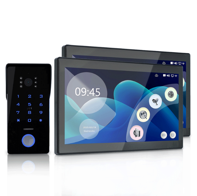 Anjielo Tuya Smart Two-Line Doorbell Video Intercom System with 7-Inch Touch Screen & 1080P Camera