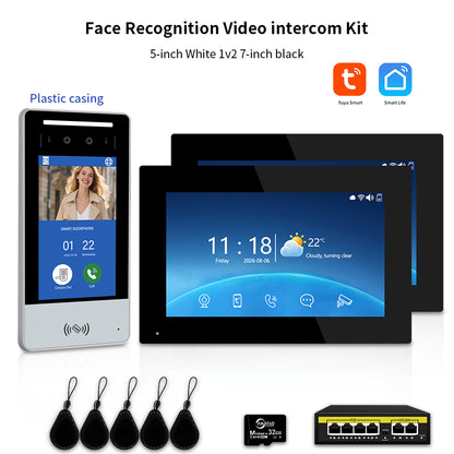 Anjielo IP Video Intercom System with AI Face Recognition, Tuya Smart WiFi, 5-in-1 Unlock, 1080P HD Night Vision & Multi-Story Villa Access Control for Apartment & Building Security