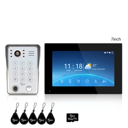 Anjielo Latest 7/10 Inch Monitor 4 wire Video Intercom System Photo Frame Video Doorbell 5 in 1 unlocking with Motion Detection for the Apartment Home andVilla