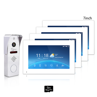 Anjielo 4-Wire 1080P Video Intercom — 7"/10" Touch Monitor, Photo Frame, Background Music, Motion Detection, 148° Wide Angle, 2-in-1 Unlock (Monitor/Tuya App) for Home Apartment