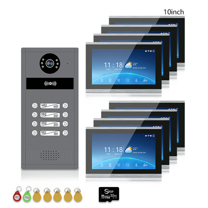 Anjielo 7/10 Inch WiFi Smart Video Doorbell Multi‑Family Apartment Intercom System Two‑Way Audio & Remote Unlock Digital Photo Frame & Background Music Tuya App Control IP65 Weatherproof