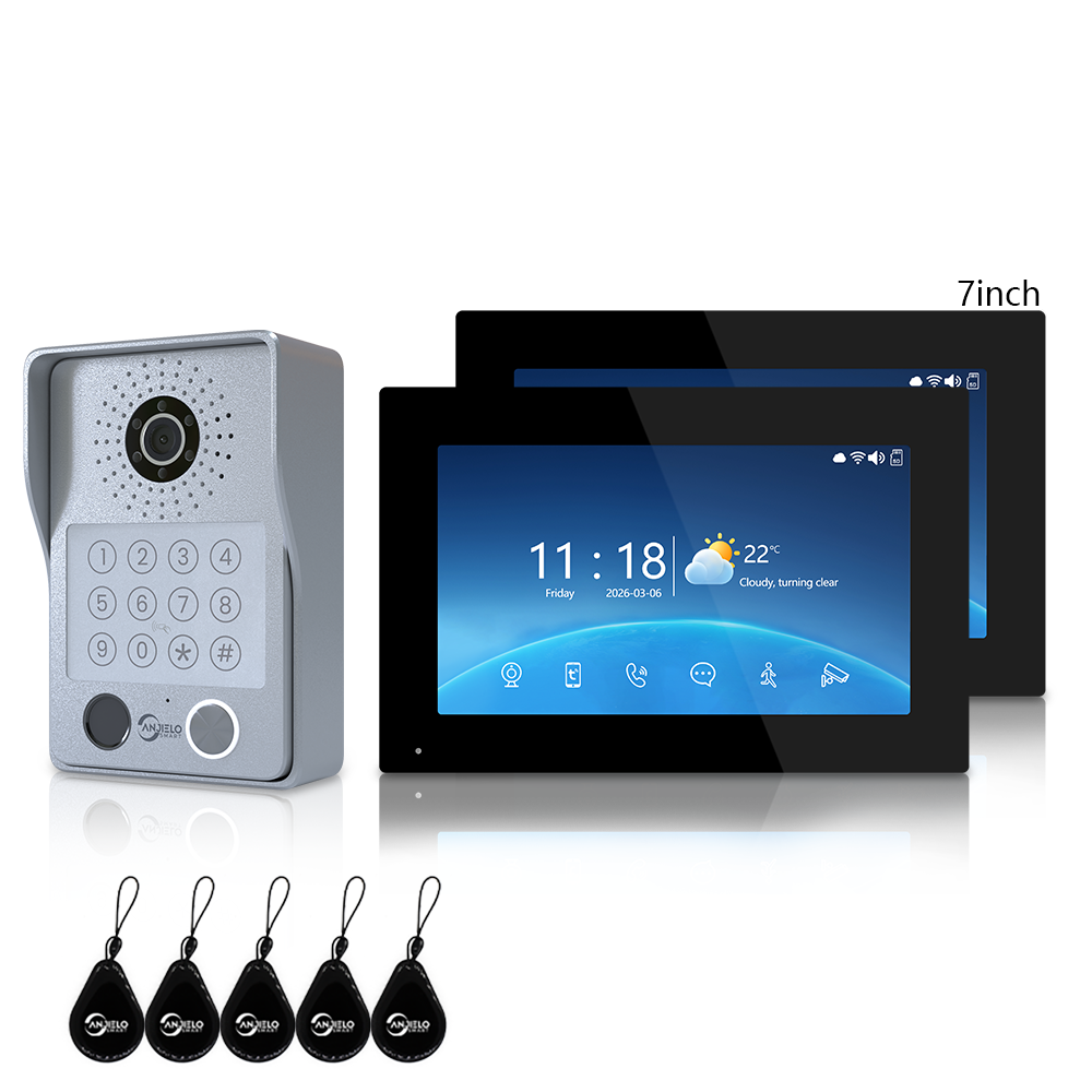 Anjielo Latest 4 wire Video Intercom System Video Doorbell 5 in 1 unlocking for the Apartment Intercom System for Home Villa