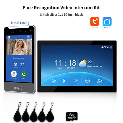 Anjielo IP Video Intercom System with AI Face Recognition, Tuya Smart WiFi, 5-in-1 Unlock, 1080P HD Night Vision & Multi-Story Villa Access Control for Apartment & Building Security