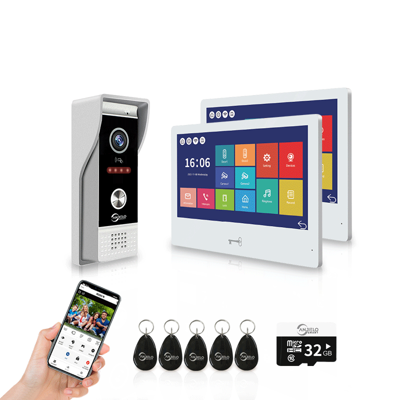 Video Intercom 1080P System DoorPhone for Home Wireless WiFi Smart Video Doorbell with Wired Doorbell TUYA APP Touch Monitor