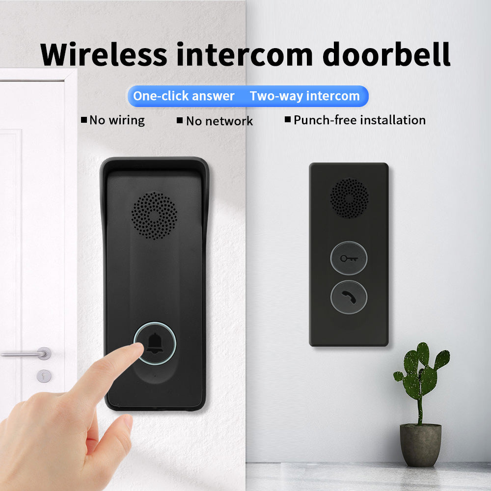Wireless intercom doorbell, no wiring required, built-in wireless sign ...