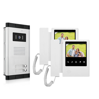 Anjielo Aparment Video Intercom System 4 wired Video Doorbell Infared Night Vision Support 2/ 3/4/ 5/ 6/ 8/ 10/ 12 Flat or Apartment
