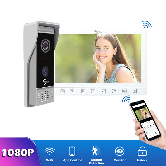 Latest AnjieloSmart 7 inch Touch Button Monitor With Night Vision Doorbell Camera Video Intercom For Home Villa