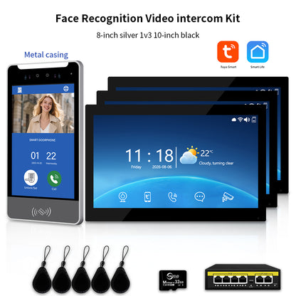 Anjielo IP Video Intercom System with AI Face Recognition, Tuya Smart WiFi, 5-in-1 Unlock, 1080P HD Night Vision & Multi-Story Villa Access Control for Apartment & Building Security