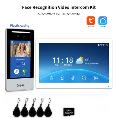Anjielo IP Video Intercom System with AI Face Recognition, Tuya Smart WiFi, 5-in-1 Unlock, 1080P HD Night Vision & Multi-Story Villa Access Control for Apartment & Building Security