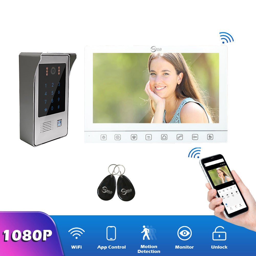 Tuya Smart Home Doorphone 7inch Touch Screen WIFI Video Intercom with Password and RFID Access Unlock Video Doorphone System