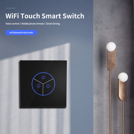 Tuya WiFi Smart Wall Switch 1/2/3 Gang Touch intelligent Touch Sensor LED Light Switches Smart Home