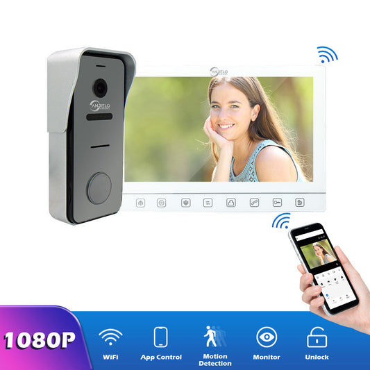 AnjieloSmart 7 pouces bouton tactile écran détection de mouvement sonnette système d'interphone vidéo pour Villa maison appartement 