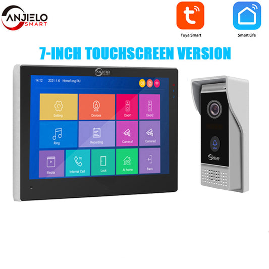 Hot selling 7 inch Touch Monitor with 1080P Wide View Angle Video Doorbell Camera with Motion Detection For Home