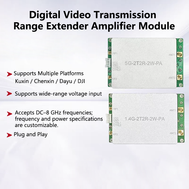 Anjielo Digital Video Transmission Range Extender Amplifier Module — 1.4G/5G-2T2R-2W-PA — Plug-and-Play (12V–36V)