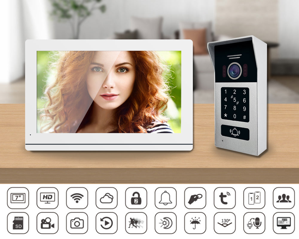 Anjielo Smart 7 Inch 2 Wire Video Intercom Camera Doorbell with Night ...