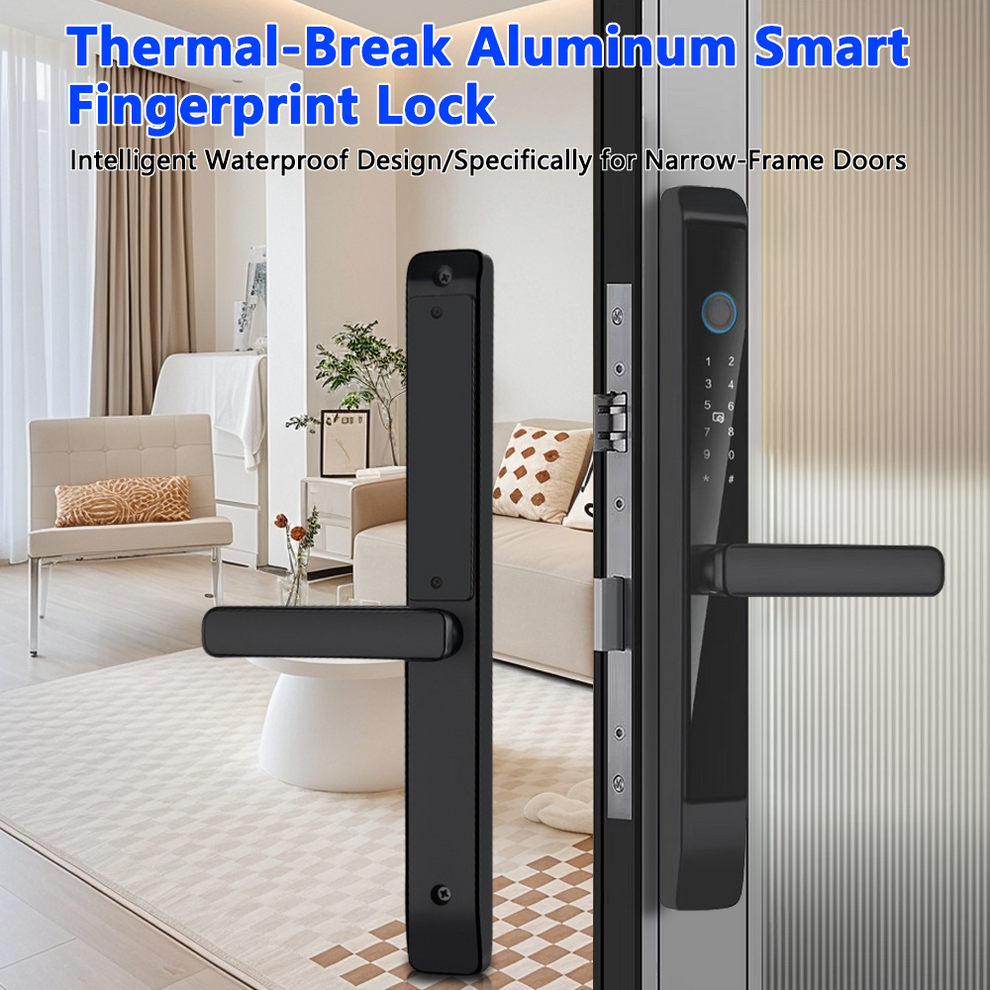 Anjielo Newest Smart Door Lock Thermal-Break Smart Fingerprint Waterpr ...