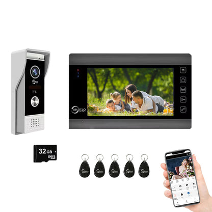 Anjielo 4 Wire Video Intercom System Video Doorphone Motion Detection Night Vision for Villa