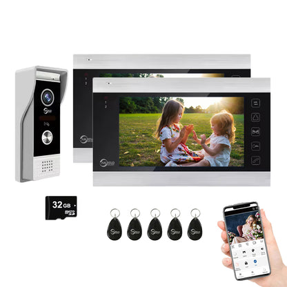 Anjielo 4 Wire Video Intercom System Video Doorphone Motion Detection Night Vision for Villa