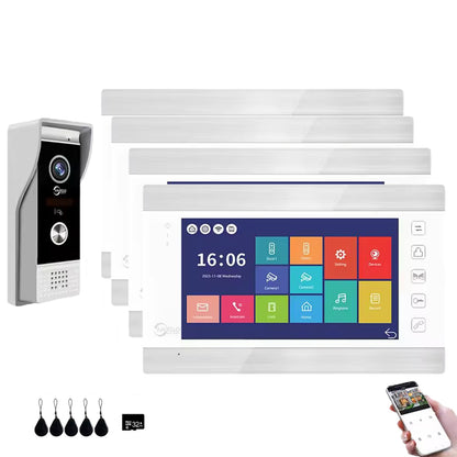Anjielo 4 Wire Video Intercom System Video Doorphone Motion Detection Night Vision for Villa