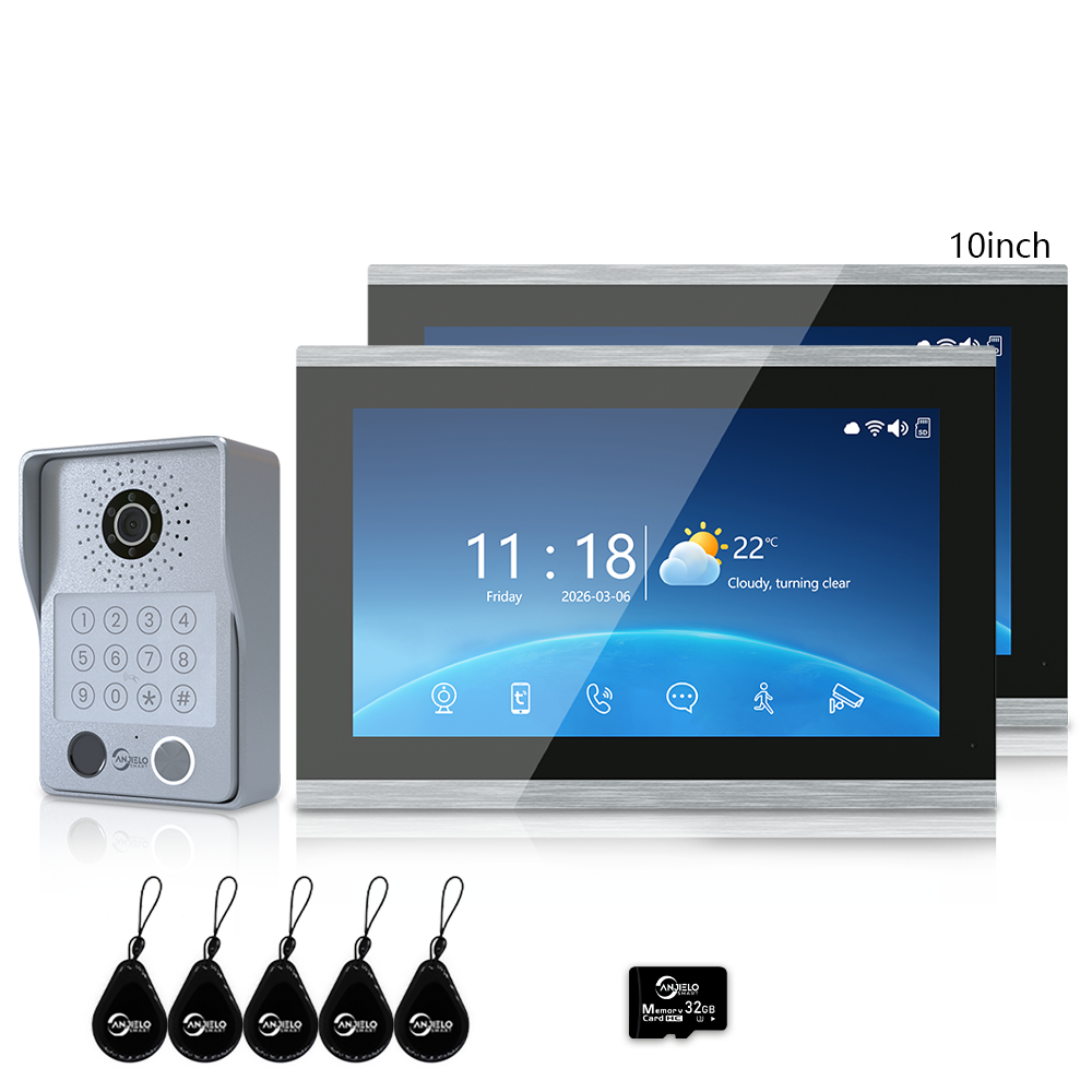 Anjielo Latest 4 wire Video Intercom System Photo Frame Video Doorbell 5 in 1 unlocking with Motion Detection for the Apartment Intercom System for Home Villa