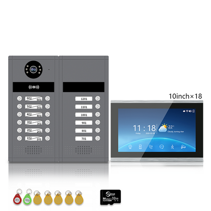 Anjielo 7/10 Inch WiFi Smart Video Doorbell Multi‑Family Apartment Intercom System Two‑Way Audio & Remote Unlock Digital Photo Frame & Background Music Tuya App Control IP65 Weatherproof