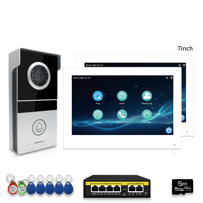Anjieo IP Video Intercom System  2-Way Audio, HD Camera, Smart Home Doorbell with Remote Access for home