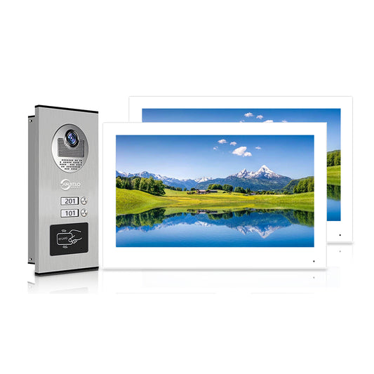 Anjielo Smart 1080P Tuya Smart Video Doorphone for Multi-Apartment Metal Doorbell Video Intercom System AHD 7inch Monitor