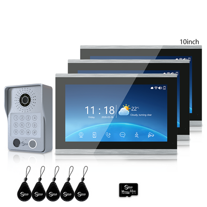 Anjielo Latest 4 wire Video Intercom System Photo Frame Video Doorbell 5 in 1 unlocking with Motion Detection for the Apartment Intercom System for Home Villa