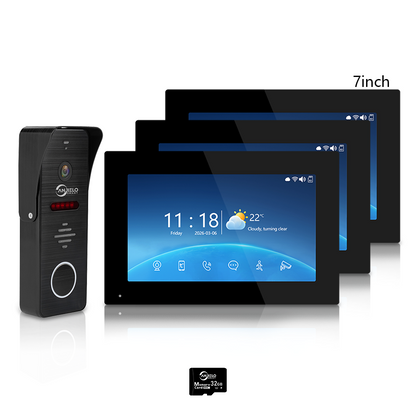 Anjielo 4-Wire 1080P Video Intercom — 7"/10" Touch Monitor, Photo Frame, Background Music, Motion Detection, 148° Wide Angle, 2-in-1 Unlock (Monitor/Tuya App) for Home Apartment