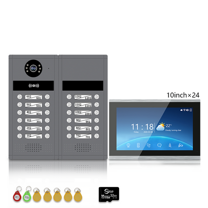 Anjielo 7/10 Inch WiFi Smart Video Doorbell Multi‑Family Apartment Intercom System Two‑Way Audio & Remote Unlock Digital Photo Frame & Background Music Tuya App Control IP65 Weatherproof