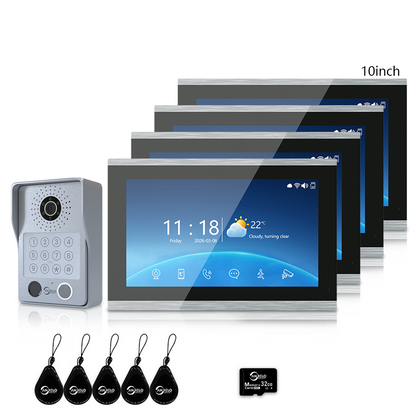 Anjielo Latest 4 wire Video Intercom System Photo Frame Video Doorbell 5 in 1 unlocking with Motion Detection for the Apartment Intercom System for Home Villa