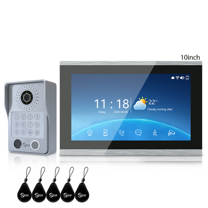 Anjielo Latest 4 wire Video Intercom System Video Doorbell 5 in 1 unlocking for the Apartment Intercom System for Home Villa