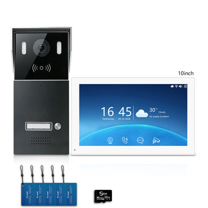 Anjielo 2-Wire Multi-Tenant Video Intercom System with Tuya App, 7/10-Inch Touch Screen, 2MP CMOS, IP65 Doorbell & 128GB TF Card