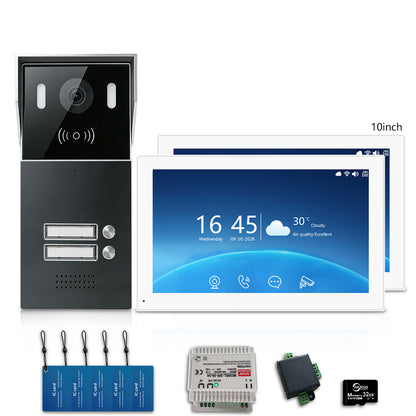 Anjielo 2-Wire Multi-Tenant Video Intercom System with Tuya App, 7/10-Inch Touch Screen, 2MP CMOS, IP65 Doorbell & 128GB TF Card