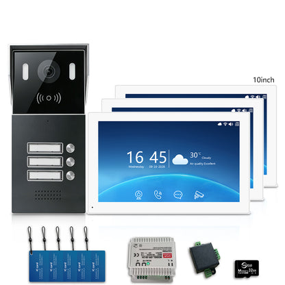 Anjielo 2-Wire Multi-Tenant Video Intercom System with Tuya App, 7/10-Inch Touch Screen, 2MP CMOS, IP65 Doorbell & 128GB TF Card