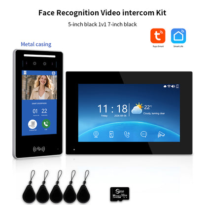 Anjielo IP Video Intercom System with AI Face Recognition, Tuya Smart WiFi, 5-in-1 Unlock, 1080P HD Night Vision & Multi-Story Villa Access Control for Apartment & Building Security