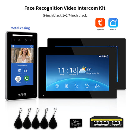Anjielo IP Video Intercom System with AI Face Recognition, Tuya Smart WiFi, 5-in-1 Unlock, 1080P HD Night Vision & Multi-Story Villa Access Control for Apartment & Building Security