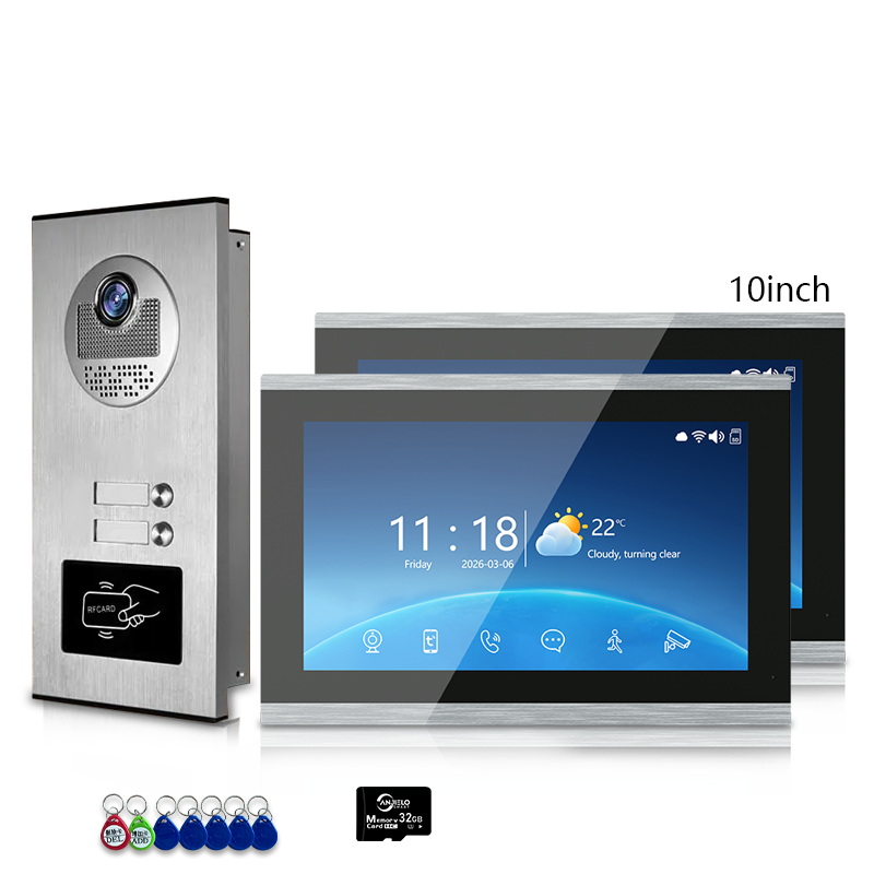 Anjielo 4-Wire Multi-Family Video Intercom System with Tuya Smart – 1080P HD, Motion Detection & Night Vision