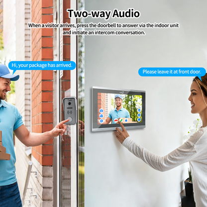 Anjielo 4 Wire 7/10 inch Motion Detection Video Intercom System With Photo Frame With Infrared Night Vision for Villa