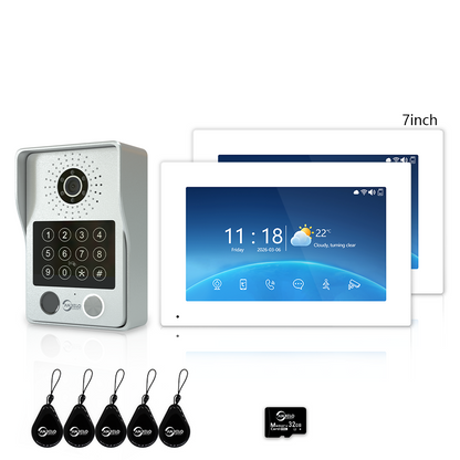 Anjielo Latest 4 wire Video Intercom System Photo Frame Video Doorbell 5 in 1 unlocking with Motion Detection for the Apartment Intercom System for Home Villa