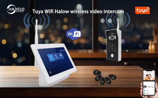 ANJIELO SMART 7 pouces écran tactile Tuya WIFI Halow Interphone vidéo Interphone Porte Cloche Mot de passe Accès Enregistrement Instantané Mémoire externe